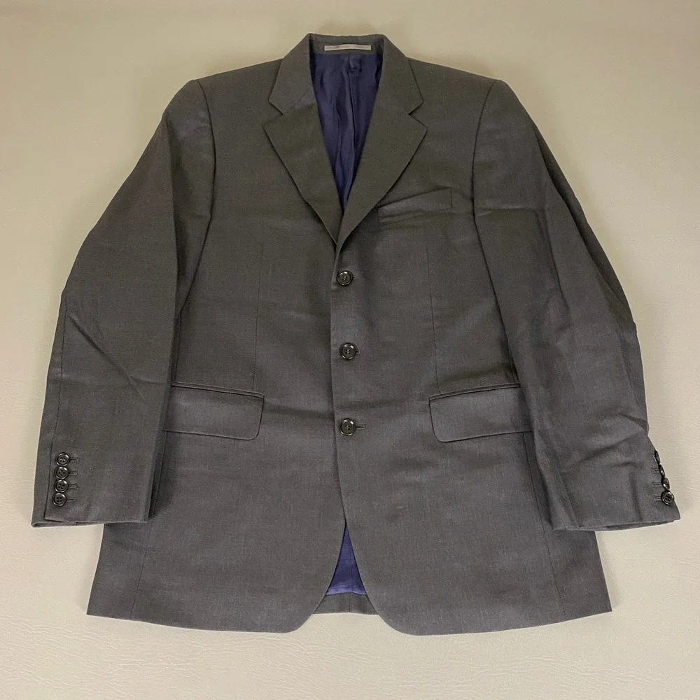 Charles Tyrwhitt Mens Wool Suit Jacket Men's 40R Dark Gray Tailoring London